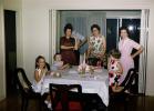 Girls, Mothers, Table, Dining Room, candles, 1960s, PHBV04P01_03