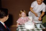 Two Year Old Girl, Birthday Cake, Candles, 1950s, PHBV04P01_11
