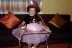 Six Years Old, Linda Sweet Birthday Cake shaped like a Heart, smiles, PHBV04P02_11