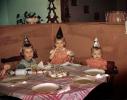 Kids Wearing Pointy Hats, girls, Paper Plates, 1950s