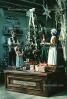 Christmas Tree decorated, presents, retro