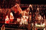 Santa Claus, reindeer, storybook scene, Christmas Lights, decoration, frontyard, house, home, Nipomo, PHCV02P06_12