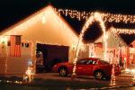 Christmas Lights, decoration, car, garage, frontyard, house, home, Nipomo