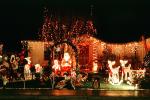 Christmas Lights, decoration, storybook scene, reindeer, Santa Claus, frontyard, house, home, Nipomo