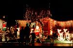 Christmas Lights, decoration, storybook scene, reindeer, Santa Claus, frontyard, house, home, Nipomo, PHCV02P07_09