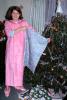 girl, robe, slippers, presents, tree, pajama, Decorations, Ornaments, 1960s