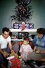 Toys, Mom, Dad, Son, Presents, Decorations, Ornaments, Small Tree, Radio, boy, pajama, Telephone, 1950s, PHCV03P05_16