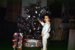 girl, tree, presents, nightwear, pajama, 1960s