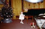 tree, presents, Decorations, Ornaments, girl, toddler, rocker, 1950s