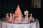 Small, Reindeer, Santa Claus, Decorations, Ornaments, sled, cute, funny, tiny pink tree, 1950s, PHCV03P13_17