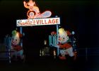 Santa's Village, Elves, presents, cowboy, 1950s