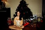 Girl, Christmas Morning, presents, 1970s, Decorated Tree