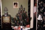 Television, decorated tree, frame, 1950s