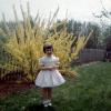 Easter Girl, Backyard, flower tree, 1950s