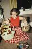Little Girl with her Easter Baskets, Chocolate Duck, eggs, 1950s