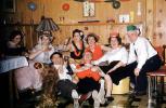 Men, Women, playing dress up, funny, Drunk, 1950s, PHNV01P01_04