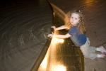 Girl playing at a Water Fountain, aquatics, PLGD01_100