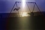 Swing Set, Beach, Pacific Ocean, Pacific Palisades, 1970s, PLGPCD0651_018B