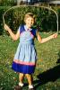 Girl, Jump Rope, Backyard, dress, smiles, smiling, September 1953, 1950s