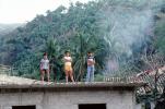 Boys, Roof, Smoke, Elementary School, Yelapa, Mexico