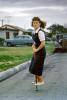 Pogo Stick, Woman, Car, Automobile, Vehicle, 1950s, PLGV02P06_08B