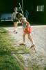 Girls, Stilts, walking, Akron Ohio, 1950s, PLGV02P13_05