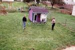 Play house, Backyard, boys, chairs, fence, PLGV03P03_09