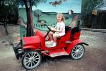 Jalopy, Car, Girl, Steering Wheel, countryside backdrop, country road, 1970s, PLGV03P06_16