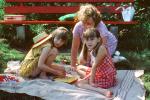 Girl, Backyard, Playing Board Game, 1960s, PLGV03P12_05B