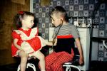 Brother, Sister, Siblings, Playing Doctor, Stethoscope, 1952, 1950s