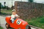 Boy, Driving, Pedal Car, Race Car, 1950s, PLGV03P14_07