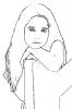 Line Drawing of a Girl, PLPD02_253