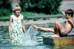 Girl and Boy Splashing, Fountain, Pond, Bratsk, Siberia, PLPV02P13_19