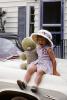 Crying Girl, Teddy Bear, sitting on a Car, 1950s