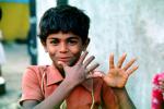Smiling Boy, face, hands, Khroorow Baug, Mumbai, PLPV03P13_09