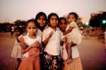 Group of Children, evening, girls, Khroorow Baug, Mumbai, India, PLPV03P13_18