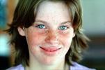 Girl Smiles, Face, Chin, Hair, Intense Green Eyes, freckles, Female, PLPV04P04_02