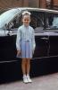 Girl, Car, Easter Dress, Anklet socks, standing, ribbon, tiara, formal dress, 1960s, PLPV05P07_11
