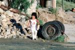 Girl, Stones, Tires, Colonia Flores Magone