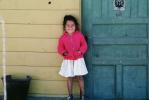 Girl, Smiles, Door, Doorway, Colonia Flores Magone, green-door, PLPV06P13_10