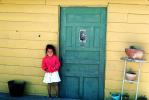 Girl, Smiles, Door, Doorway, Colonia Flores Magone, green-door