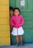 Brother and Sister, Girl, Boy, Smiles, Door, Doorway, siblings, Colonia Flores Magone, green-door, PLPV06P13_14.0848