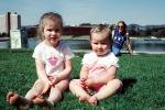Girl, Female, Toddlers, Sisters, Mother, Lake Merritt, Barefeet, 1960s, Lakeside Park, PLPV07P01_01