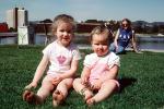 Girl, Female, Toddlers, Sisters, Mother, Lake Merritt, Barefeet, 1960s, Lakeside Park, PLPV07P01_02