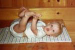 Baby Girl, Toddler, Diaper, feet, hands, 1950s
