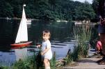 Toddler, Sailboat, Lake, Pond, Sailing, Model, 1960s