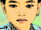 Asian Girl, Nepal, face, Paintography, PLPV08P06_12C