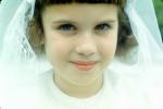 Girl, First Holy Communion, Smile, 1950s, PLPV10P06_12