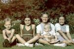 Girls, Sisters, Brothers, Siblings, Baby, Retro, Backyard, 1940s, PLPV11P12_09