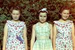 Girls, Sisters, Siblings, Retro, Backyard, 1940s
